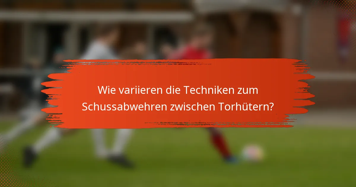 Wie variieren die Techniken zum Schussabwehren zwischen Torhütern?
